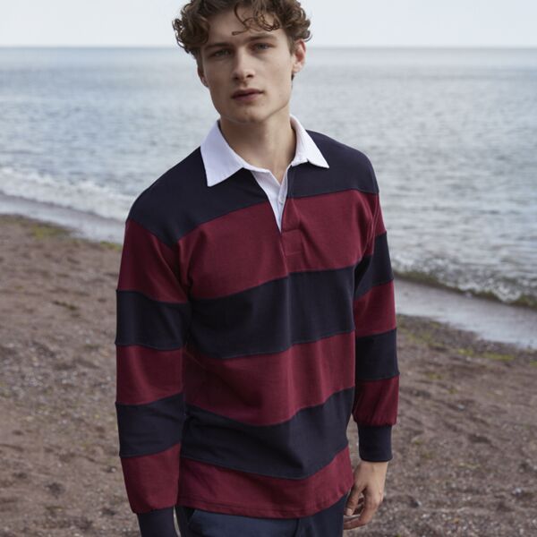 OR Front Row Sewn Stripe Rugby Shirt Thumbnail